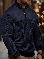 Sutton Men's Cable Knit Henley Sweater