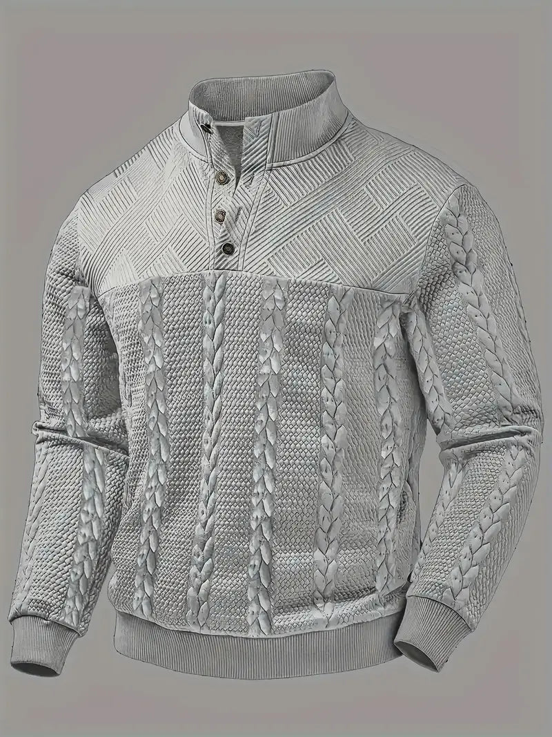 Sutton Men's Cable Knit Henley Sweater