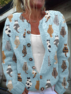 Winslow Women's Cat Print Knit Cardigan