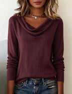 Adeline Women's Elegant Cowl Neck Knit Sweater