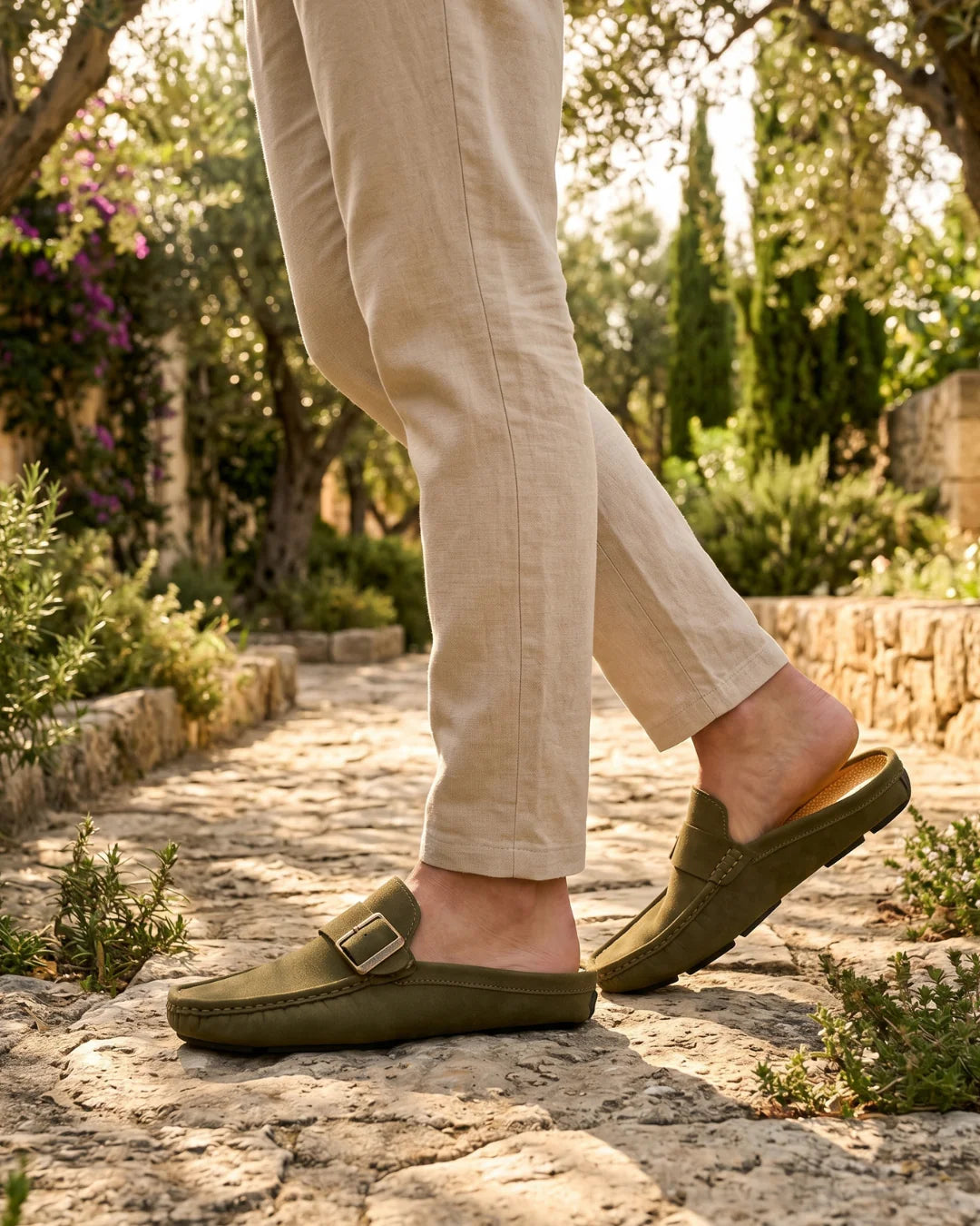 Grayson Men's Suede Buckle Mule