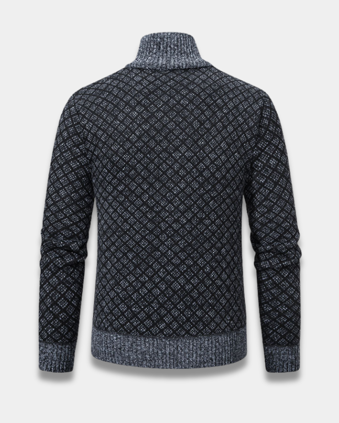 Harrison Jacquard Knit Zip Cardigan Sweater