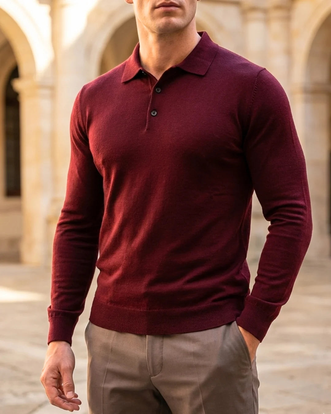 Spencer Men's Merino Wool Polo