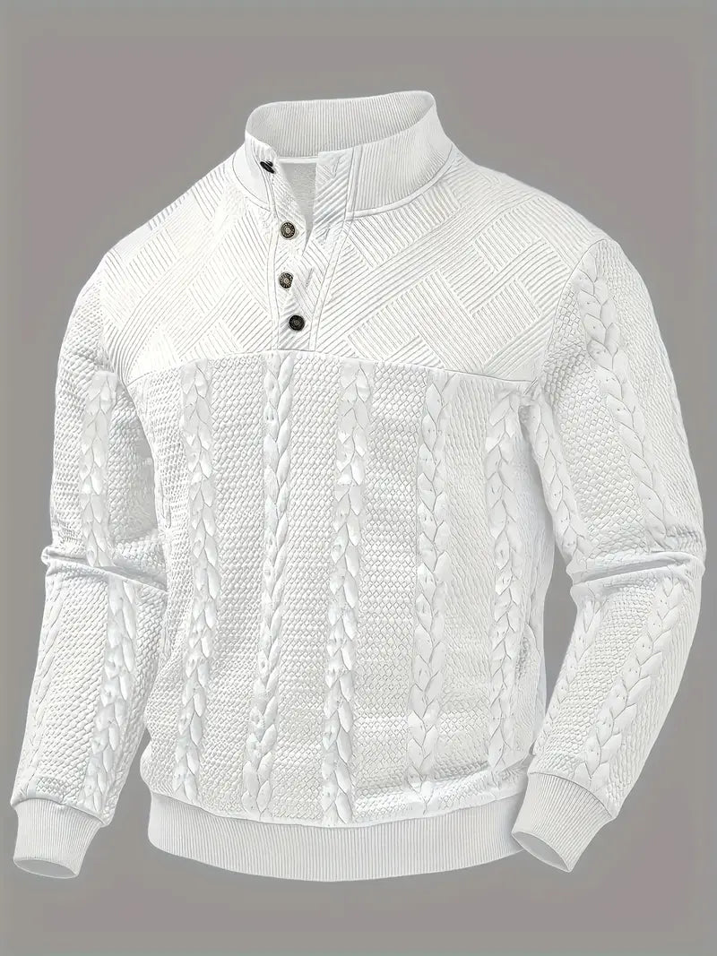Sutton Men's Cable Knit Henley Sweater