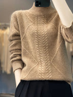 Blakely Cashmere Cable Knit Turtleneck Sweater