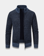 Harrison Jacquard Knit Zip Cardigan Sweater