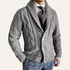 Calloway Men's Cable Knit Shawl Cardigan