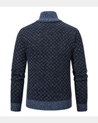 Harrison Jacquard Knit Zip Cardigan Sweater