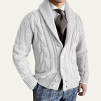 Calloway Men's Cable Knit Shawl Cardigan