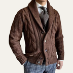 Calloway Men's Cable Knit Shawl Cardigan