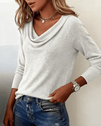Adeline Women's Elegant Cowl Neck Knit Sweater