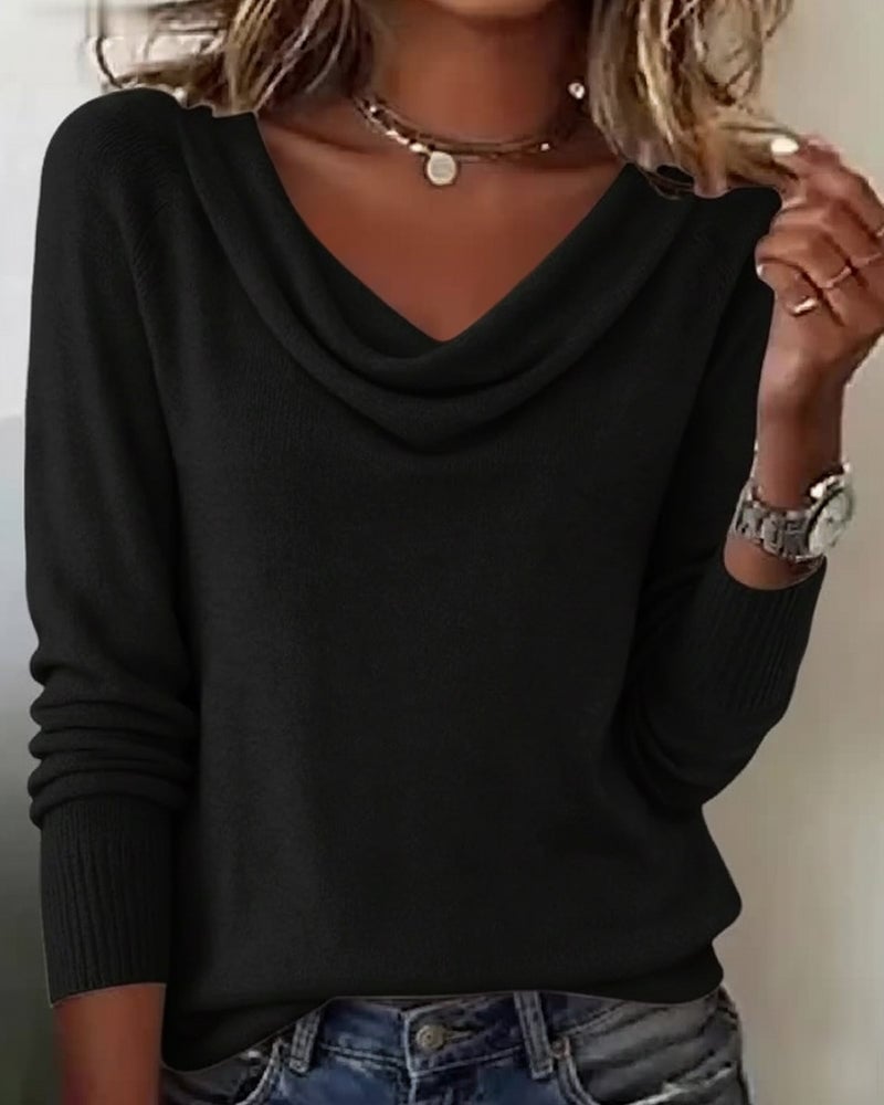 Adeline Women's Elegant Cowl Neck Knit Sweater