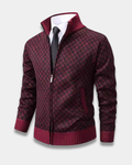Harrison Jacquard Knit Zip Cardigan Sweater
