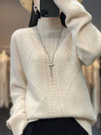 Blakely Cashmere Cable Knit Turtleneck Sweater