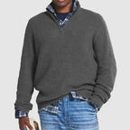 Winslow Men's Ribbed Wool Quarter Zip Sweater