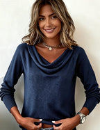 Adeline Women's Elegant Cowl Neck Knit Sweater