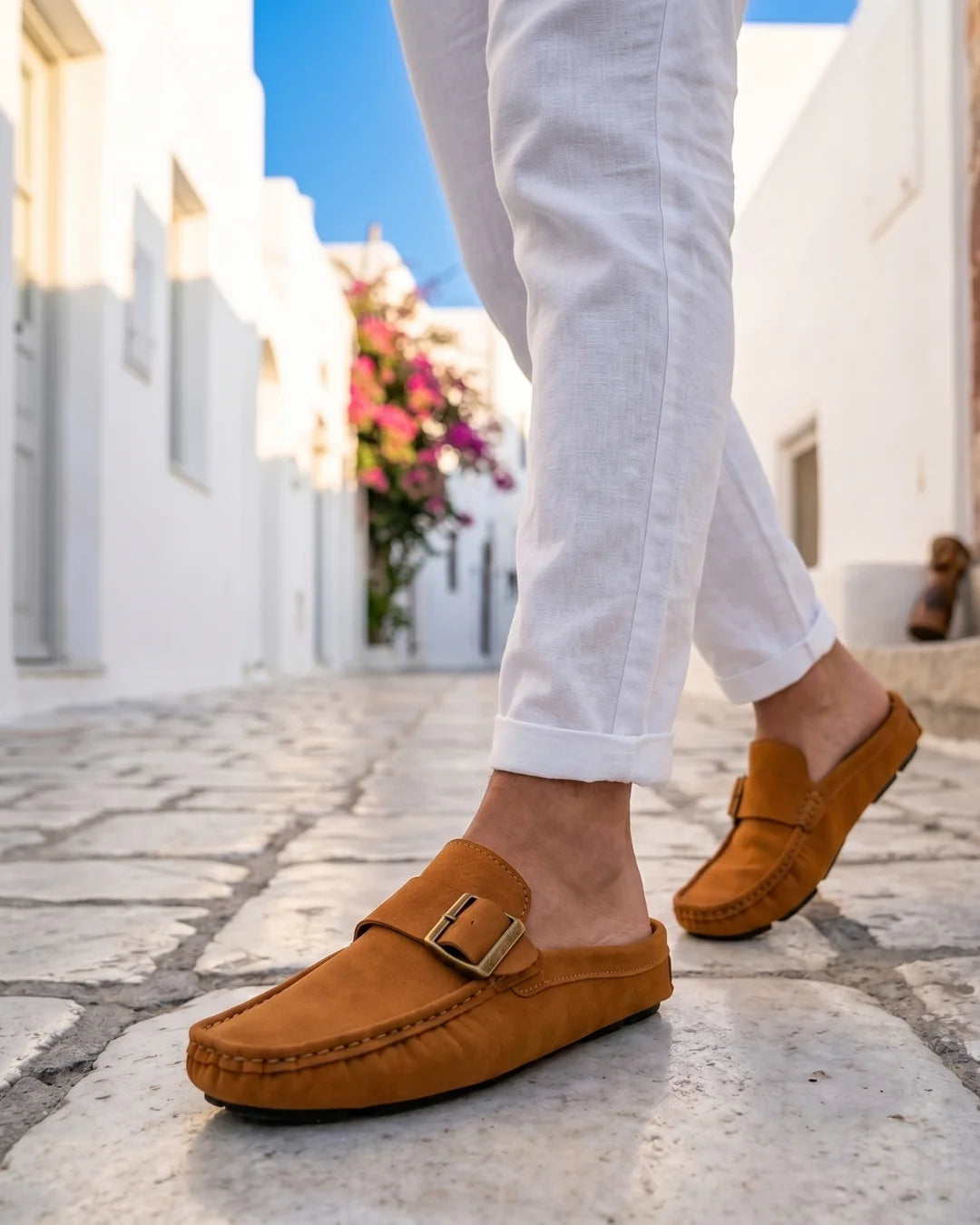 Grayson Men's Suede Buckle Mule