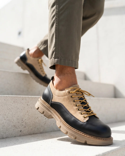 Calloway Men's Suede Leather Lug Sole Derbies