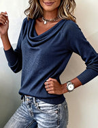 Adeline Women's Elegant Cowl Neck Knit Sweater