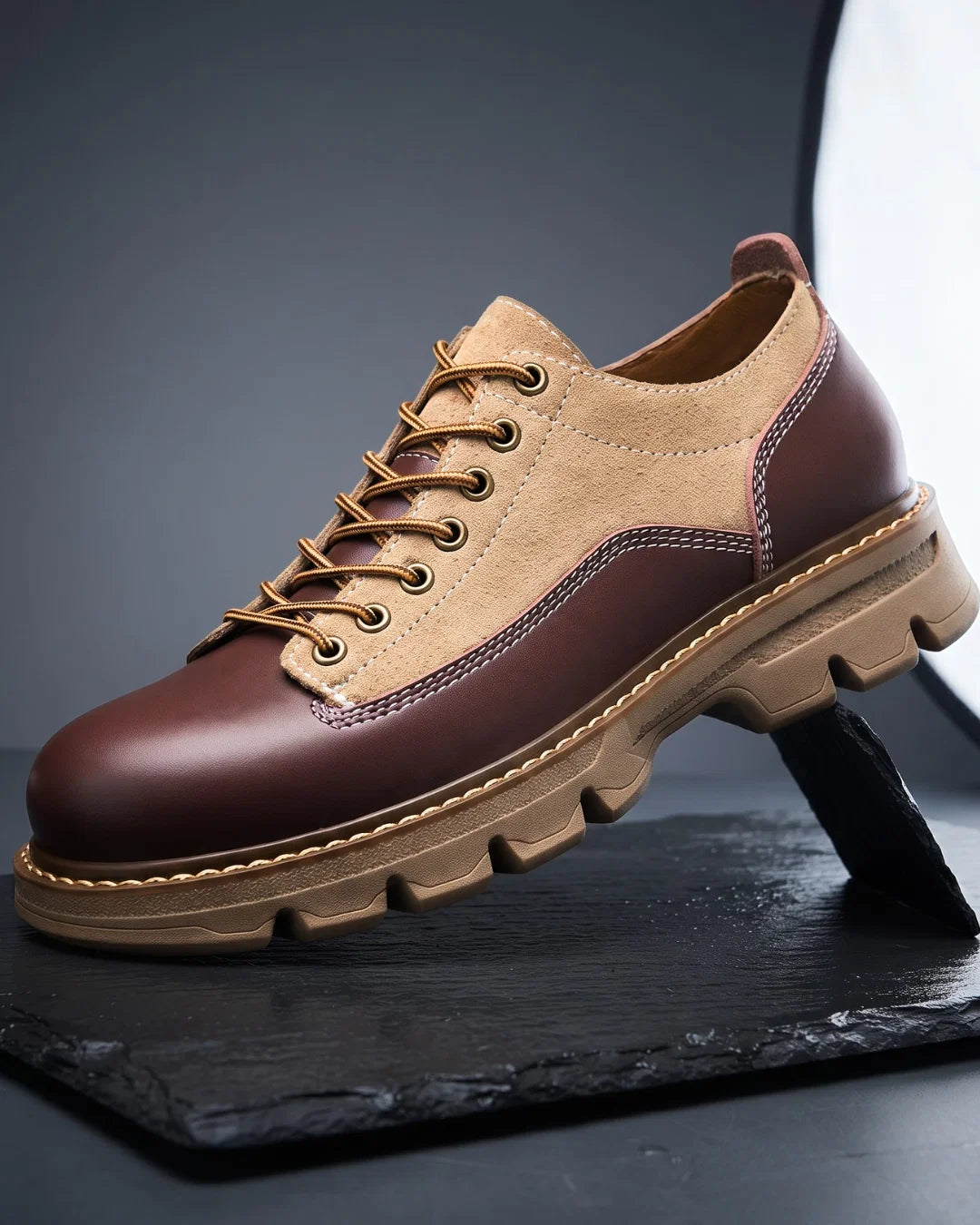 Calloway Men's Suede Leather Lug Sole Derbies