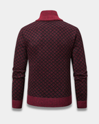 Harrison Jacquard Knit Zip Cardigan Sweater