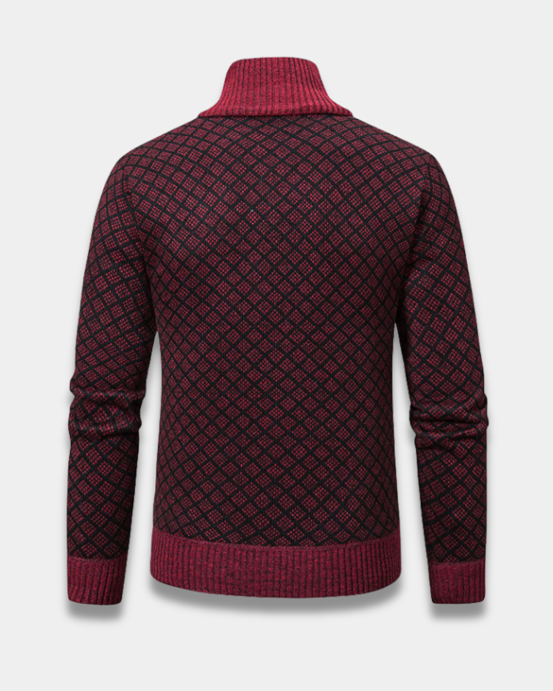 Harrison Jacquard Knit Zip Cardigan Sweater