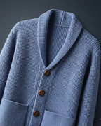 Sutton Men's Waffle Knit Shawl Cardigan | Wood Buttons