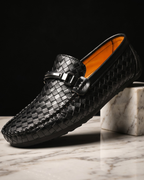 Remington Men's Woven Leather Horsebit Loafers