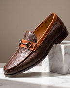 Delacroix Men's Ostrich Horsebit Loafers