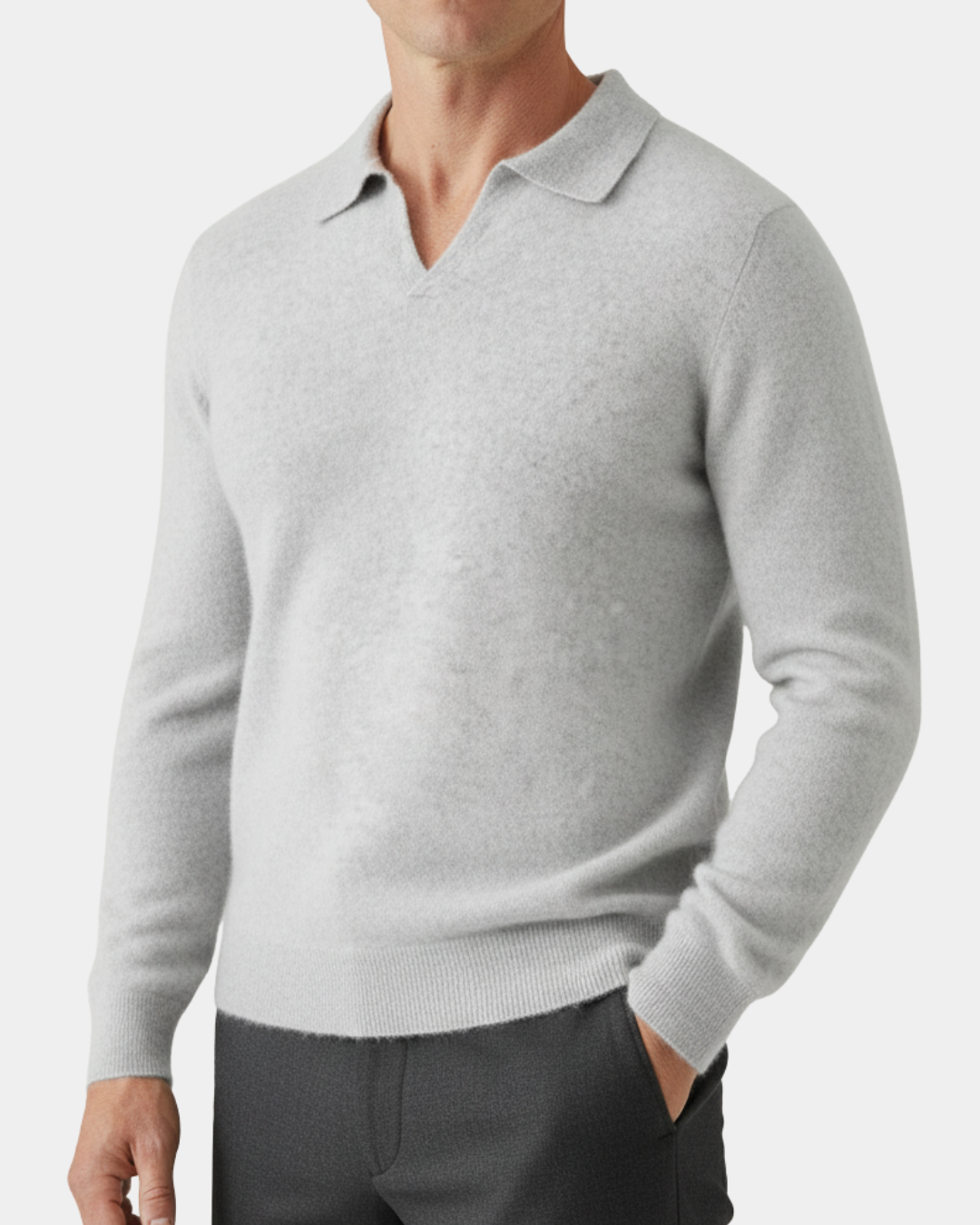 Harrison Slim-Fit Cashmere Polo Sweater