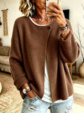 Odalys Stylish Asymmetric Ribbed Cardigan Sweater