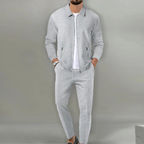 Ashford Men's Houndstooth Zip Two Piece Sweat Set