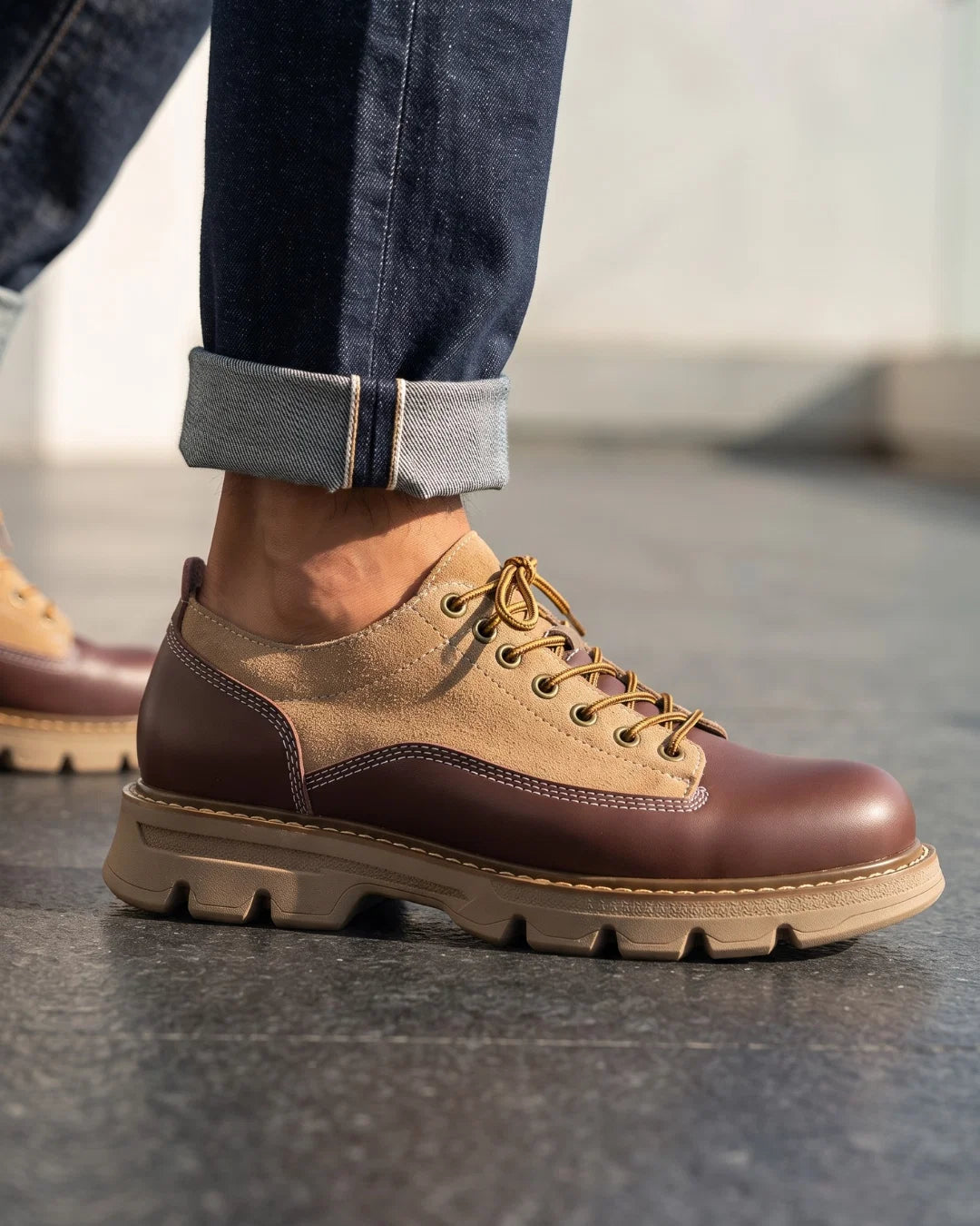 Calloway Men's Suede Leather Lug Sole Derbies