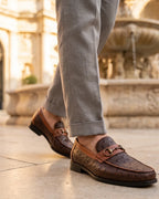 Delacroix Men's Ostrich Horsebit Loafers
