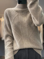 Blakely Cashmere Cable Knit Turtleneck Sweater
