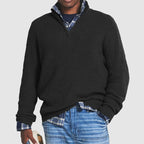 Winslow Men's Ribbed Wool Quarter Zip Sweater