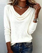 Adeline Women's Elegant Cowl Neck Knit Sweater