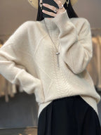 Blakely Cashmere Cable Knit Turtleneck Sweater