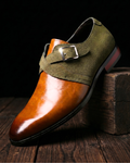 Sutton Men's Suede Leather Monk Strap Shoes