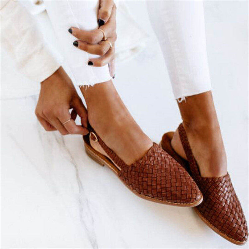Cordelia Comfortable Casual Woven Pointed Toe Mules