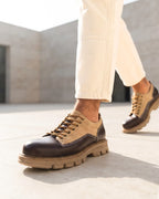 Calloway Men's Suede Leather Lug Sole Derbies