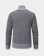 Harrison Jacquard Knit Zip Cardigan Sweater