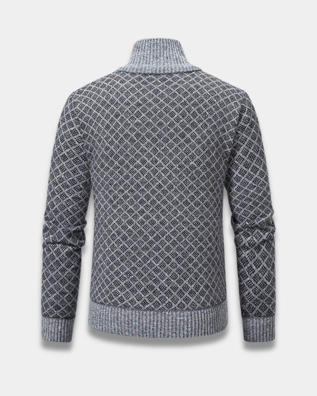 Harrison Jacquard Knit Zip Cardigan Sweater