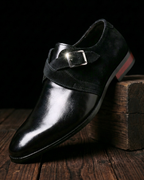 Sutton Men's Suede Leather Monk Strap Shoes