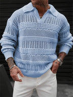 Prescott Men's Collared Crochet Knit Sweater