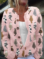 Winslow Women's Cat Print Knit Cardigan