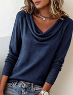 Adeline Women's Elegant Cowl Neck Knit Sweater