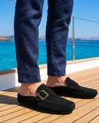 Grayson Men's Suede Buckle Mule