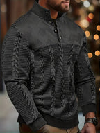 Sutton Men's Cable Knit Henley Sweater