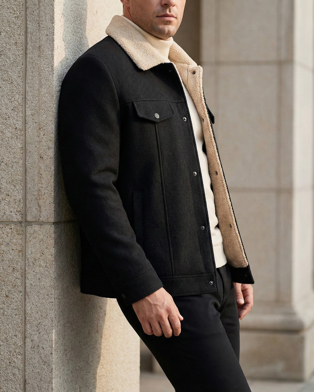 Ashford Classic Shearling Collar Trucker Jacket
